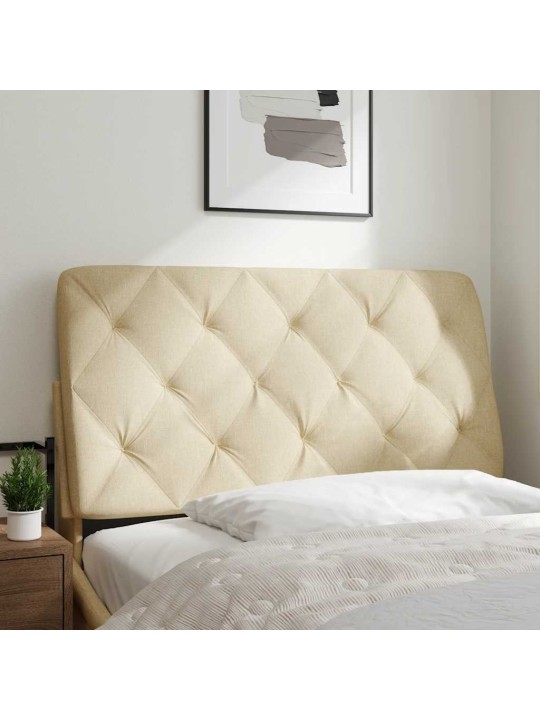 Polštář na čelo postele krémový 100 cm textil