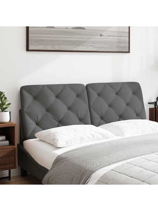 Polštář na čelo postele tmavě šedý 120 cm textil