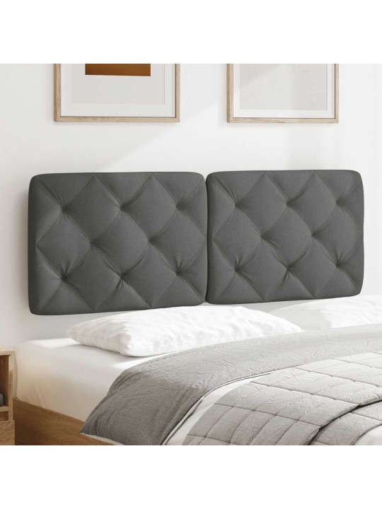 Polštář na čelo postele tmavě šedý 120 cm textil