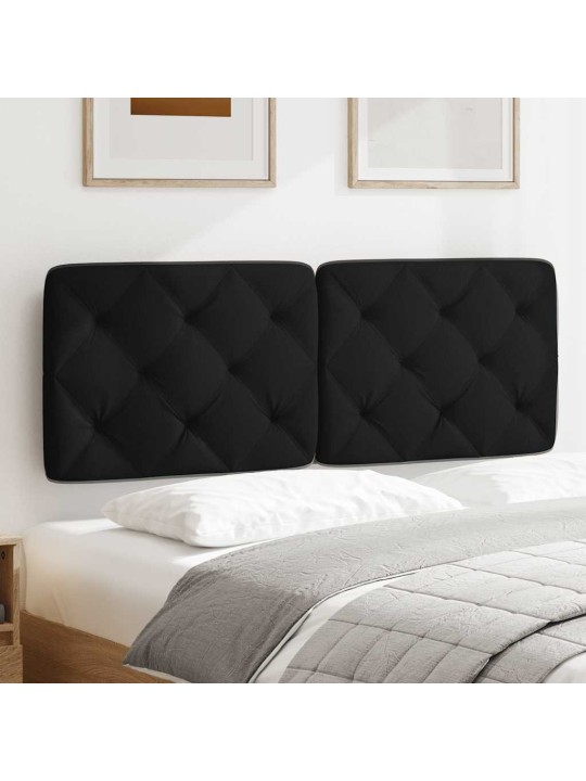 Polštář na čelo postele černý 120 cm textil
