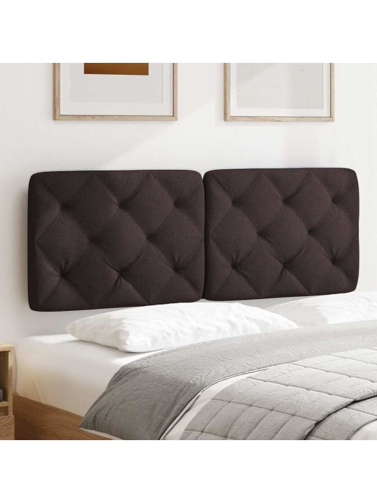 Polštář na čelo postele tmavě hnědý 120 cm textil