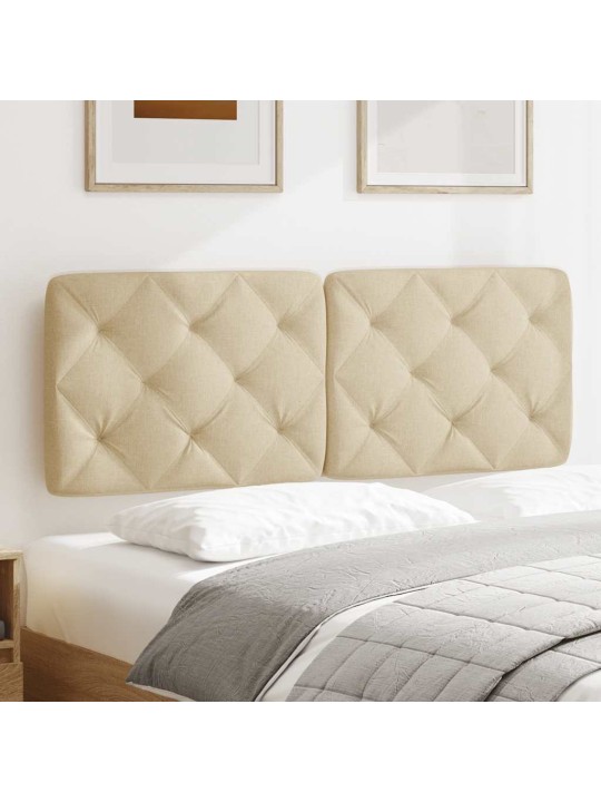 Polštář na čelo postele krémový 120 cm textil