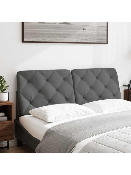 Polštář na čelo postele tmavě šedý 140 cm textil