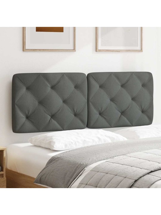 Polštář na čelo postele tmavě šedý 140 cm textil