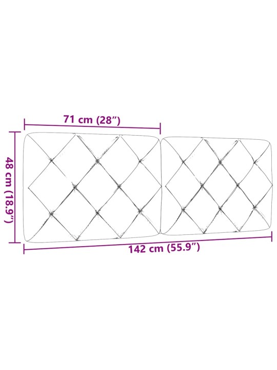Polštář na čelo postele černý 140 cm textil