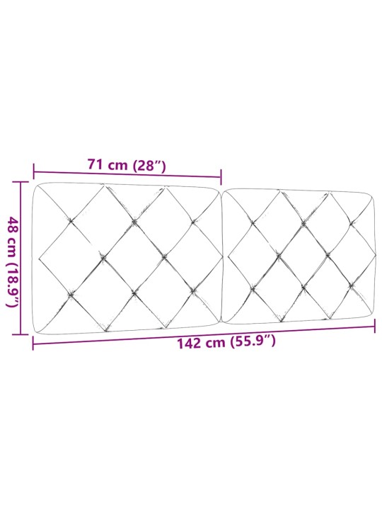 Polštář na čelo postele taupe 140 cm textil