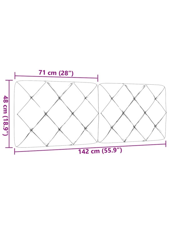Polštář na čelo postele krémový 140 cm textil