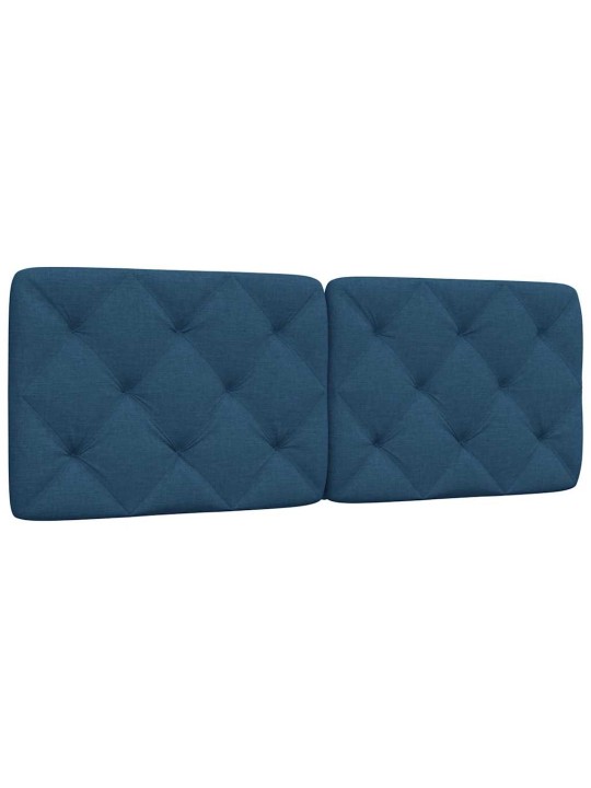Polštář na čelo postele modrý 140 cm textil