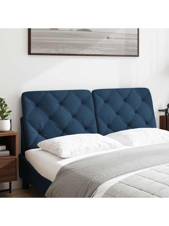 Polštář na čelo postele modrý 140 cm textil