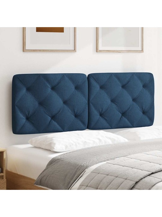 Polštář na čelo postele modrý 140 cm textil