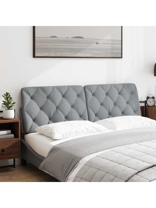 Polštář na čelo postele světle šedý 160 cm textil