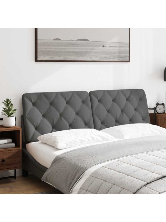 Polštář na čelo postele tmavě šedý 160 cm textil