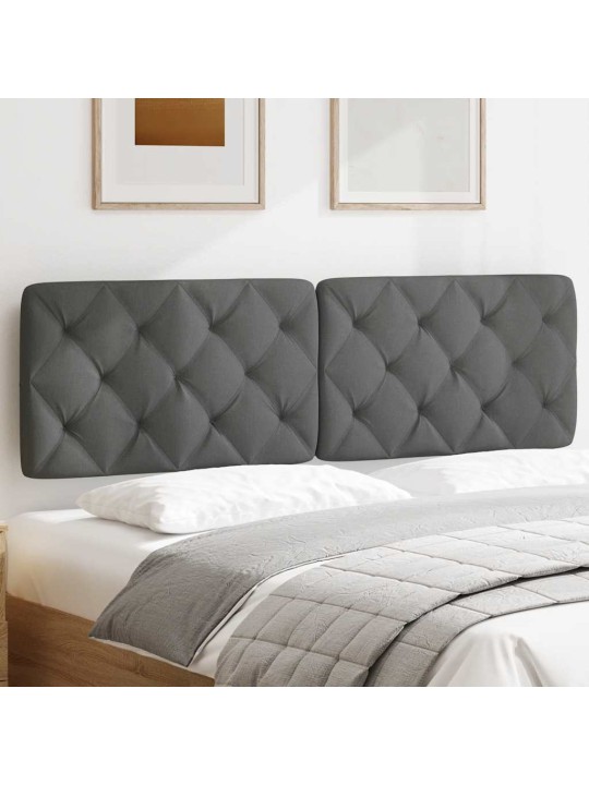 Polštář na čelo postele tmavě šedý 160 cm textil