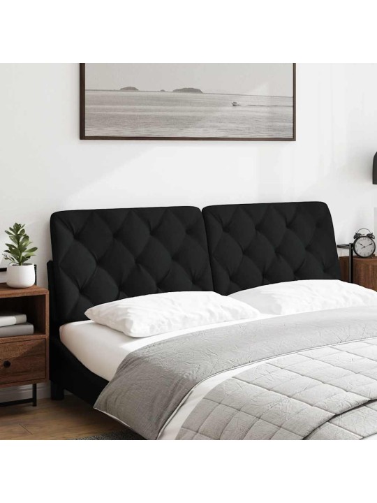 Polštář na čelo postele černý 160 cm textil
