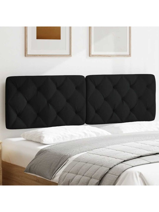 Polštář na čelo postele černý 160 cm textil