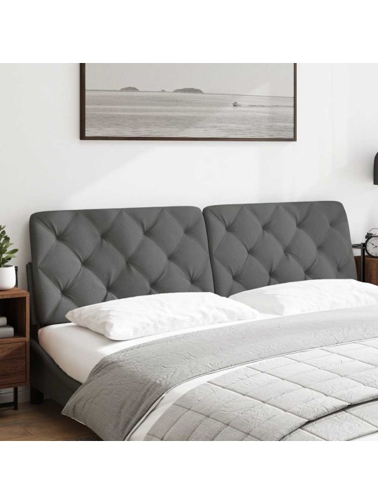 Polštář na čelo postele tmavě šedý 180 cm textil