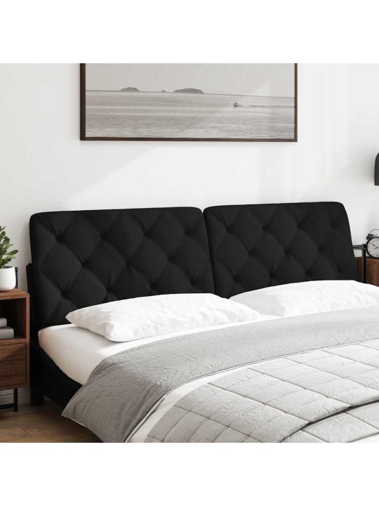 Polštář na čelo postele černý 180 cm textil