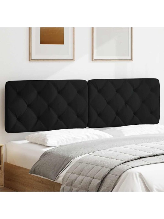 Polštář na čelo postele černý 180 cm textil
