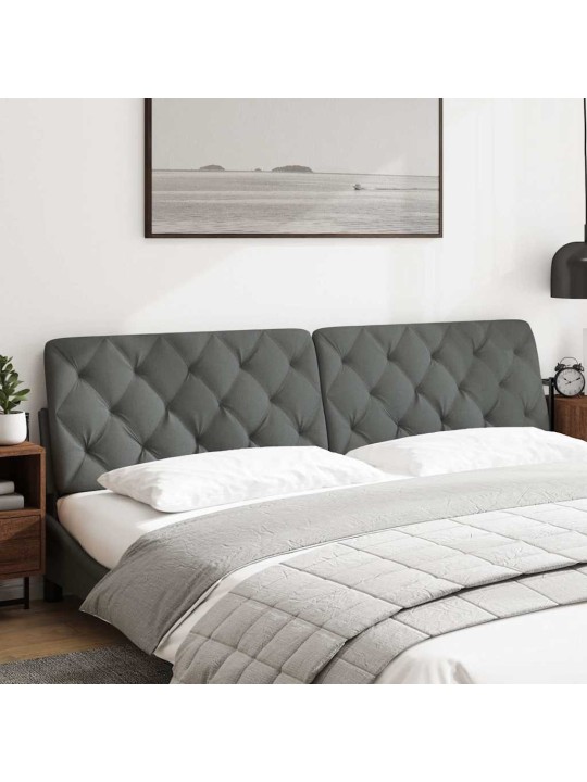 Polštář na čelo postele tmavě šedý 200 cm textil