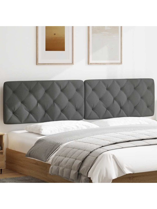 Polštář na čelo postele tmavě šedý 200 cm textil
