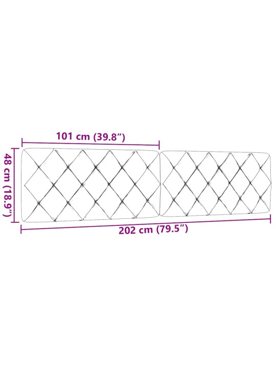 Polštář na čelo postele tmavě šedý 200 cm textil
