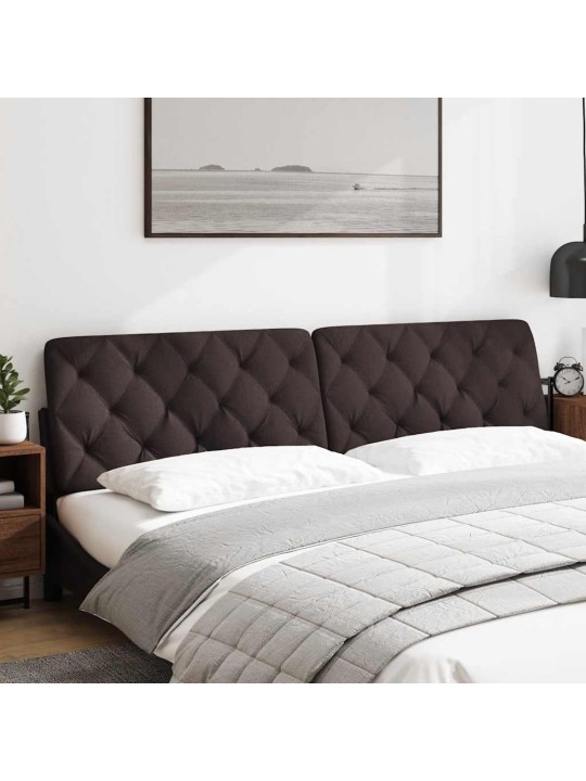 Polštář na čelo postele tmavě hnědý 200 cm textil