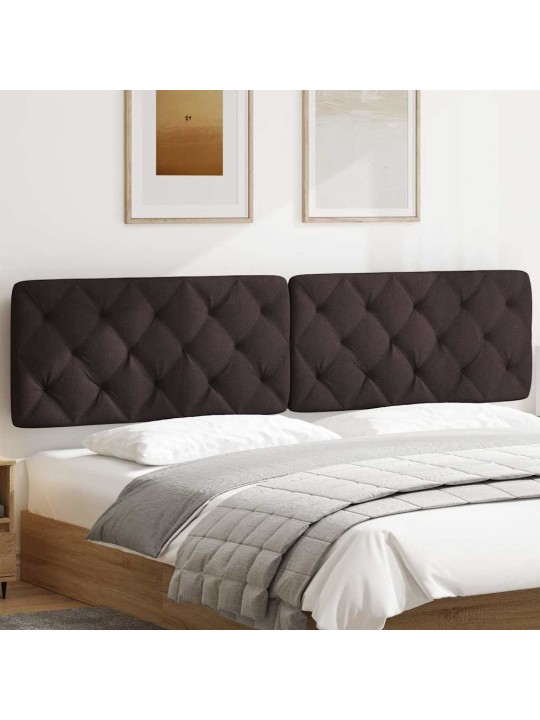 Polštář na čelo postele tmavě hnědý 200 cm textil