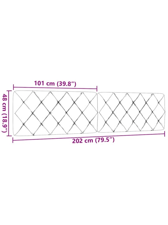 Polštář na čelo postele tmavě hnědý 200 cm textil