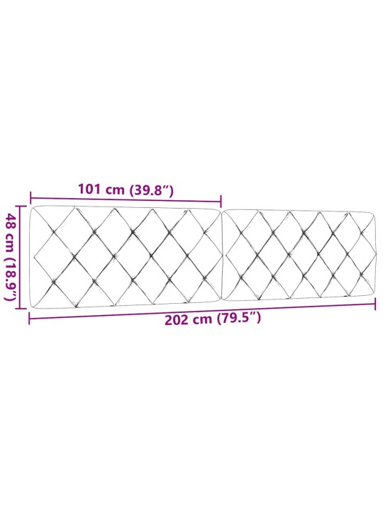 Polštář na čelo postele taupe 200 cm textil