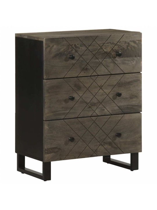 3 kusy příborníků černá 60x33x75 cm masivní mangovníkové dřevo