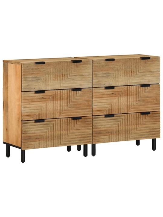 Příborníky 2 ks hnědé 60x33x75 cm masivní dřevo mango