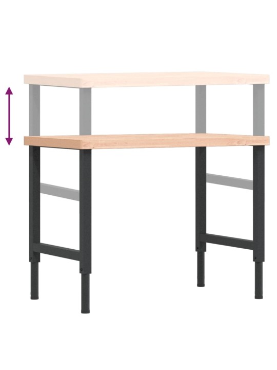 Pracovní stůl 100 x 60 x (73–99,5) cm masivní buk obdélníkový