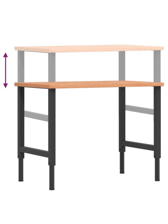 Pracovní stůl 100 x 60 x (71,5–98) cm masivní buk obdélníkový