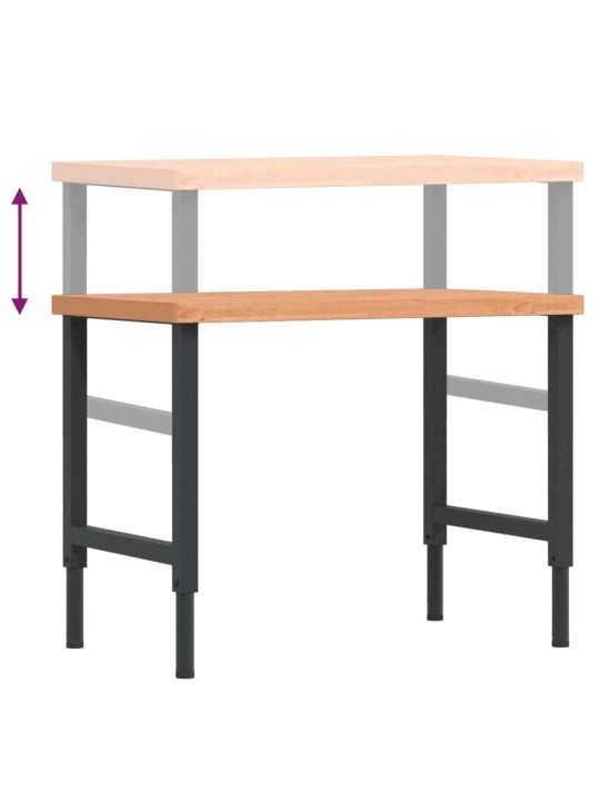 Pracovní stůl 100 x 60 x (73–99,5) cm masivní buk obdélníkový