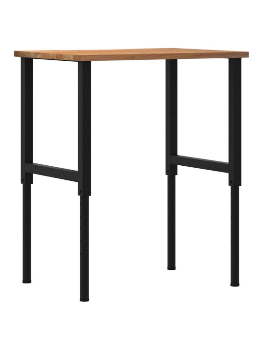 Pracovní stůl světle hnědý 80 x 60 x (71,5–98) cm masivní dub