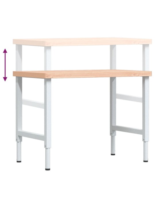 Pracovní stůl 100 x 60 x (73–99,5) cm masivní buk obdélníkový