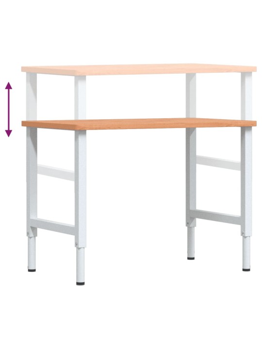 Pracovní stůl 100 x 60 x (71,5–98) cm masivní buk obdélníkový