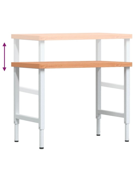 Pracovní stůl 100 x 60 x (73–99,5) cm masivní buk obdélníkový