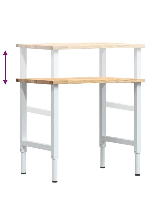 Pracovní stůl 80 x 60 x (71,5–98) cm masivní dubové dřevo