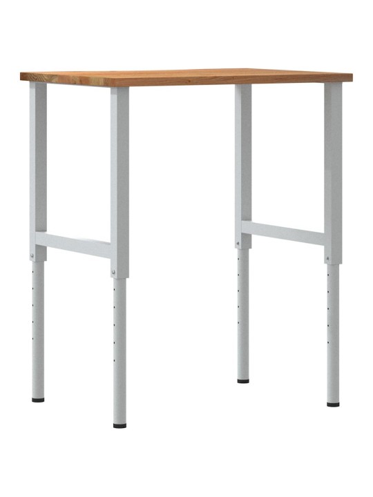 Pracovní stůl světle hnědý 80 x 60 x (71,5–98) cm masivní dub