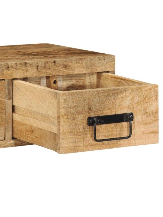 Nástěnná TV skříňka 60 x 30 x 19 cm masivní hrubý mangovník