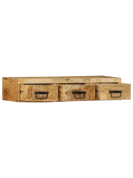 Nástěnná tv skříňka 100 x 30 x 19 cm masivní hrubý mangovník