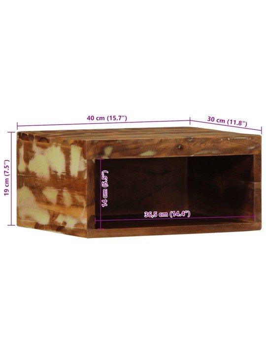 Nástěnná TV skříňka 40 x 30 x 19 cm masivní recyklované dřevo