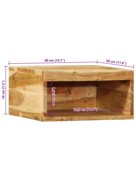 Nástěnná tv skříňka 40 x 30 x 19 cm masivní akáciové dřevo