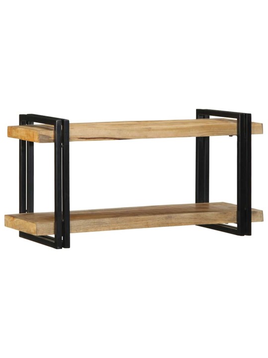 Nástěnná police 90x33x45 cm masivní hrubý mangovník
