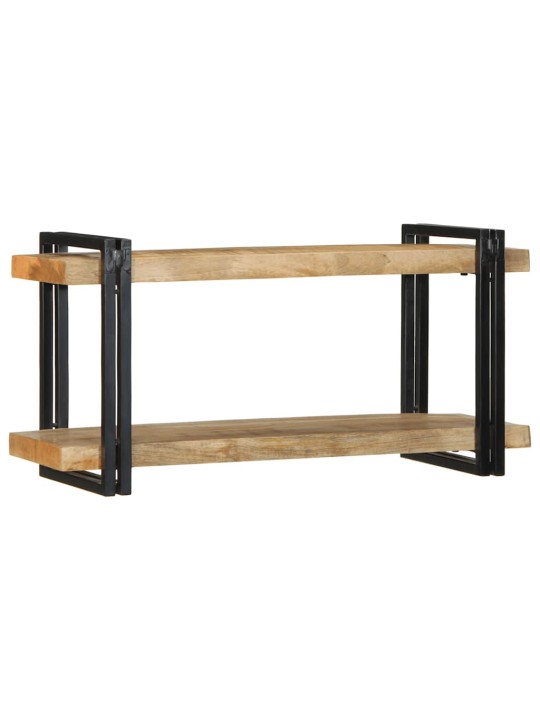Nástěnná police 90x33x45 cm masivní hrubý mangovník
