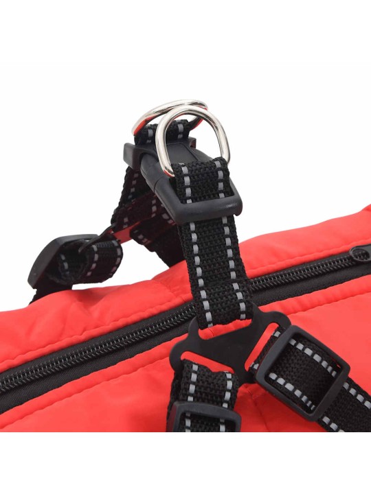 Bunda pro psa s postrojem nepromokavá reflexní červená L44