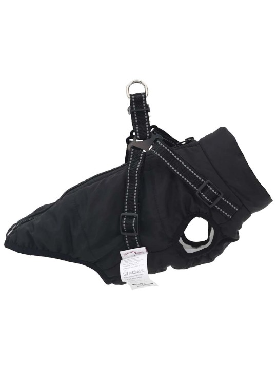 Bunda pro psa s postrojem nepromokavá reflexní černá L40