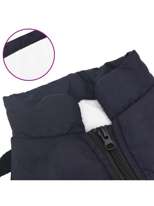 Bunda pro psa s postrojem nepromokavá reflexní tmavě modrá L28