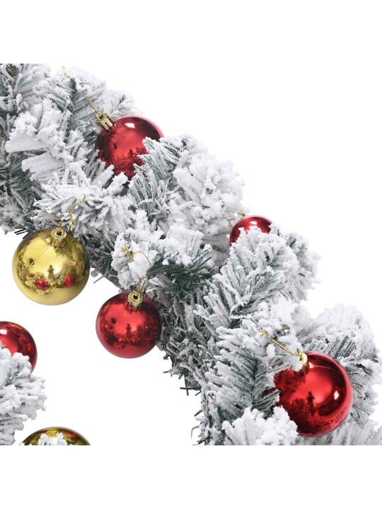 Vánoční girlanda s baňkami a LED diodami zelená 5 m PVC